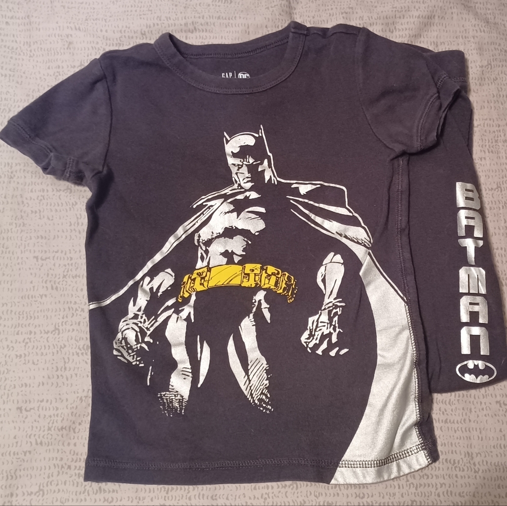 Gap Kids Batman DC Comics Cotton Set pajamas PJs Boys 6 metallic silver detail